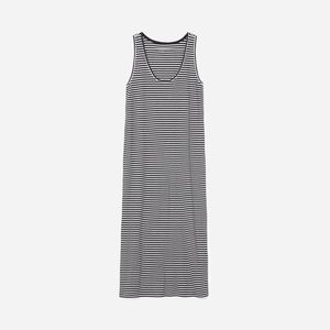 Everlane Cotton Tank Maxi Dress Black & White Stripes